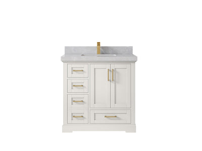 Boston 36" W x 22" D Center Sink Vanity for Modern Bathroom Spaces - Willow Bath and Vanity