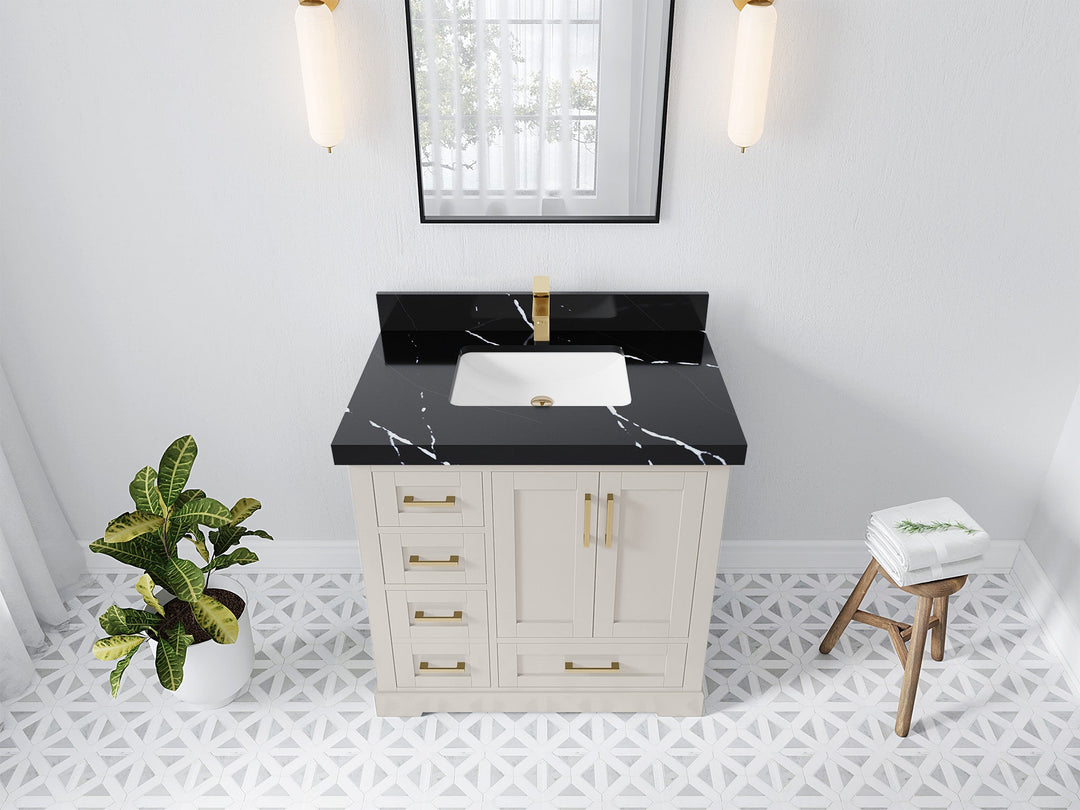 Boston 36" W x 22" D Center Sink Vanity for Modern Bathroom Spaces - Willow Bath and Vanity