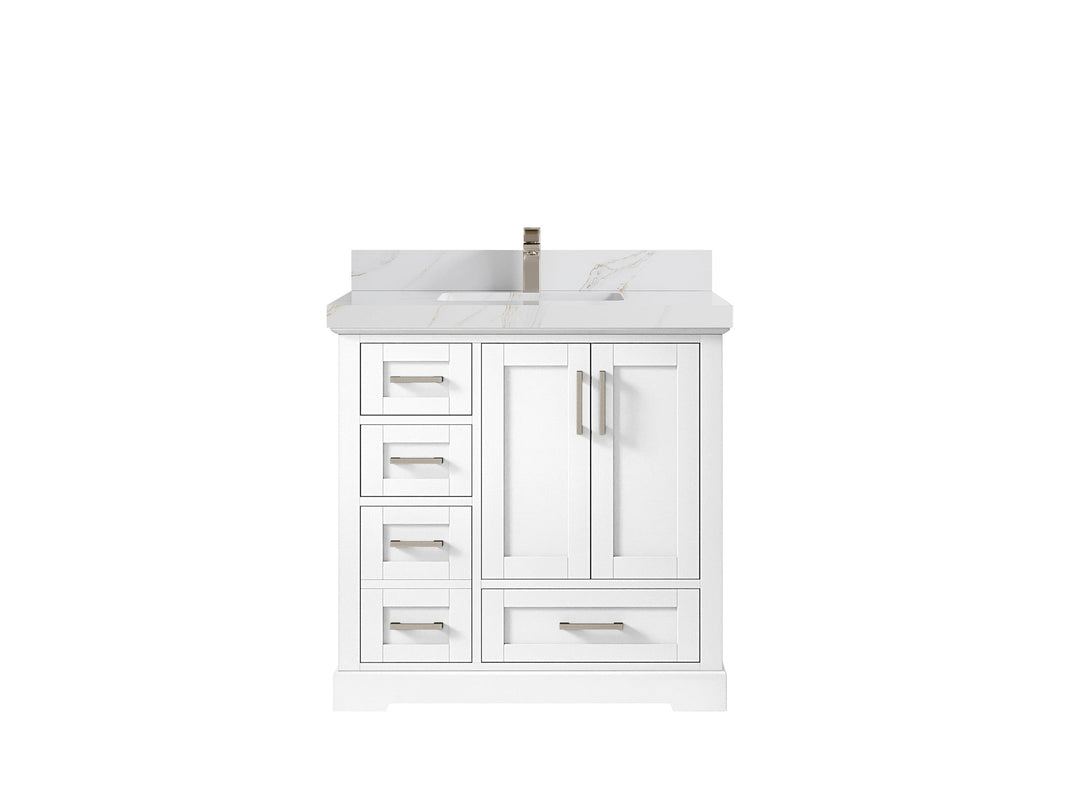 Boston 36" W x 22" D Center Sink Vanity for Modern Bathroom Spaces - Willow Bath and Vanity