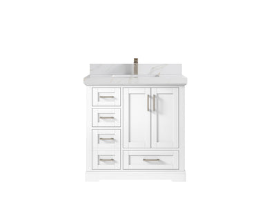 Boston 36" W x 22" D Center Sink Vanity for Modern Bathroom Spaces - Willow Bath and Vanity