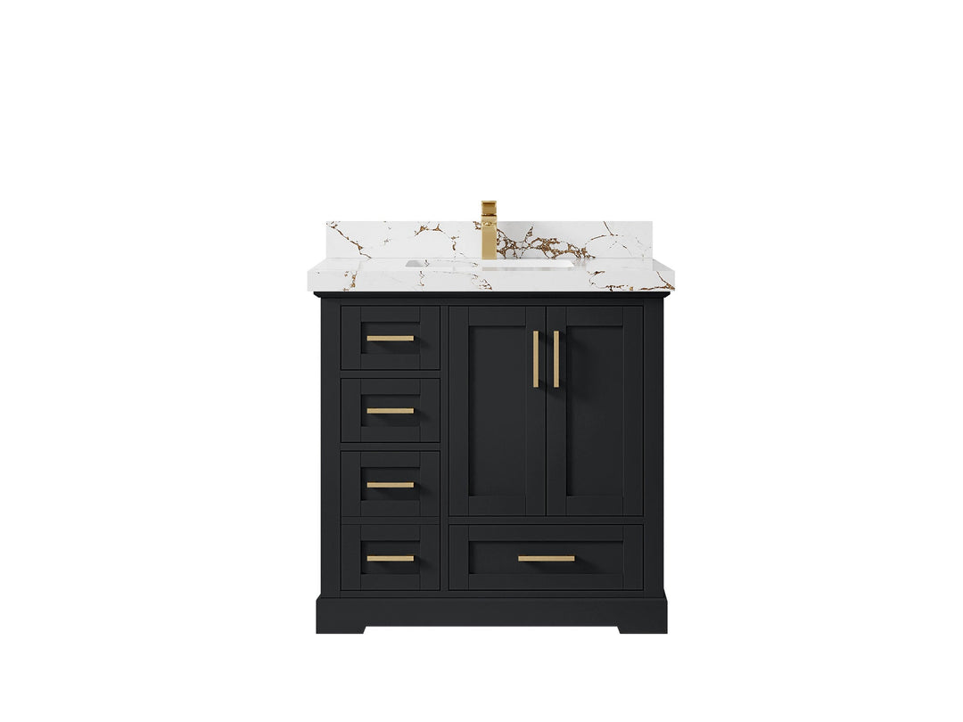 Boston 36" W x 22" D Center Sink Vanity for Modern Bathroom Spaces - Willow Bath and Vanity