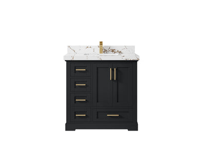 Boston 36" W x 22" D Center Sink Vanity for Modern Bathroom Spaces - Willow Bath and Vanity