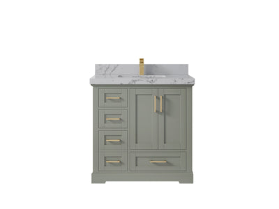 Boston 36" W x 22" D Center Sink Vanity for Modern Bathroom Spaces - Willow Bath and Vanity