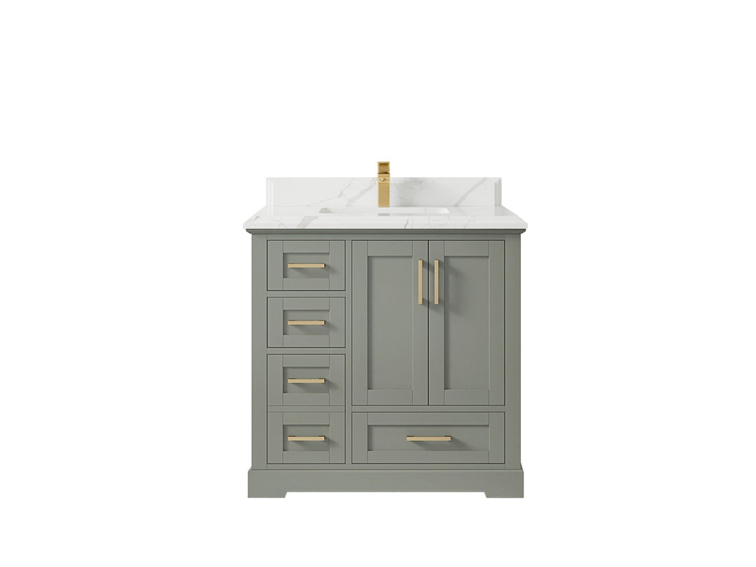 Boston 36" W x 22" D Center Sink Vanity for Modern Bathroom Spaces - Willow Bath and Vanity