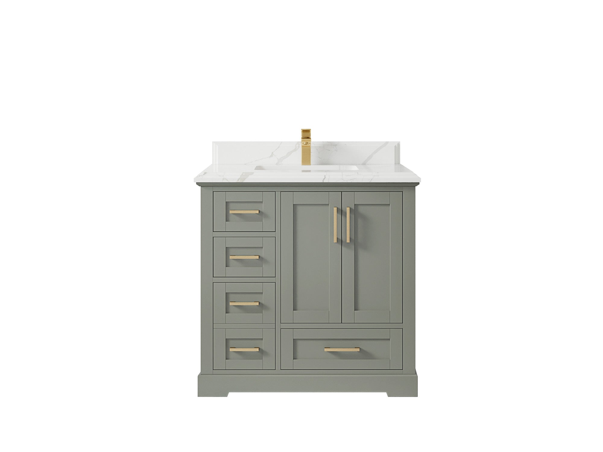 Boston 36" W x 22" D Center Sink Vanity for Modern Bathroom Spaces - Willow Bath and Vanity