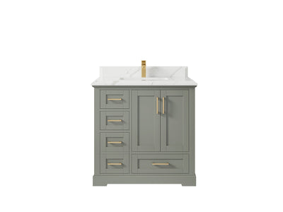 Boston 36" W x 22" D Center Sink Vanity for Modern Bathroom Spaces - Willow Bath and Vanity