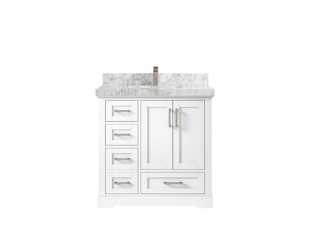Boston 36" W x 22" D Center Sink Vanity for Modern Bathroom Spaces - Willow Bath and Vanity