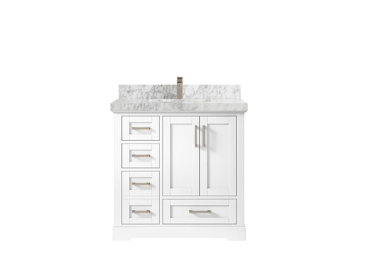 Boston 36" W x 22" D Center Sink Vanity for Modern Bathroom Spaces - Willow Bath and Vanity