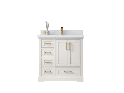 Boston 36" W x 22" D Center Sink Vanity for Modern Bathroom Spaces - Willow Bath and Vanity