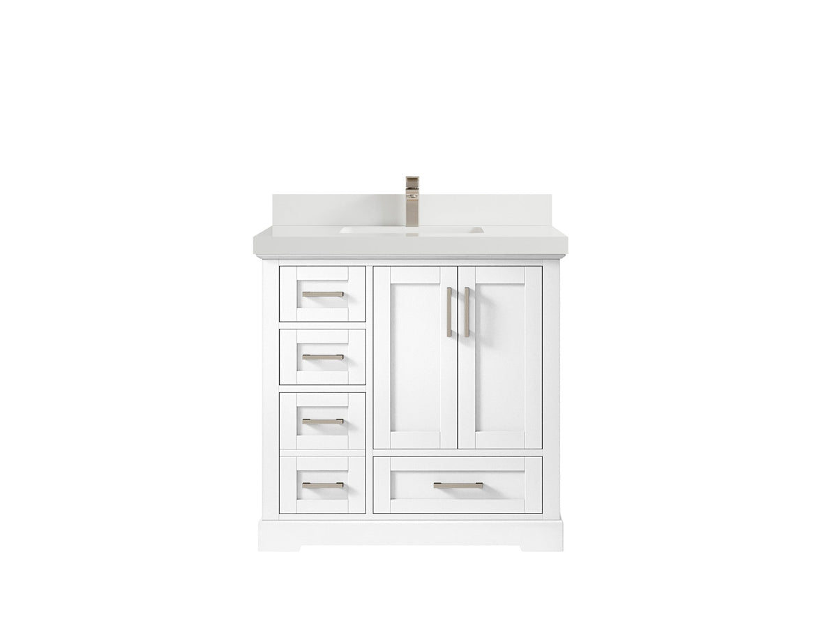 Boston 36" W x 22" D Center Sink Vanity for Modern Bathroom Spaces - Willow Bath and Vanity