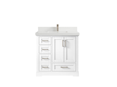 Boston 36" W x 22" D Center Sink Vanity for Modern Bathroom Spaces - Willow Bath and Vanity