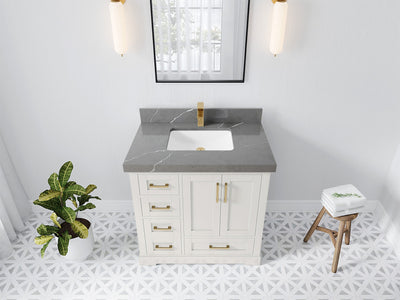 Boston 36" W x 22" D Center Sink Vanity for Modern Bathroom Spaces - Willow Bath and Vanity