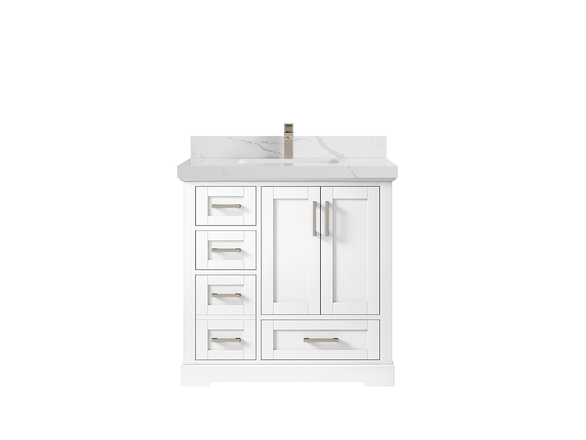 Boston 36" W x 22" D Center Sink Vanity for Modern Bathroom Spaces - Willow Bath and Vanity