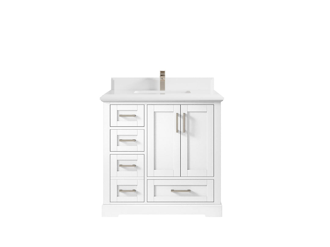 Boston 36" W x 22" D Center Sink Vanity for Modern Bathroom Spaces - Willow Bath and Vanity
