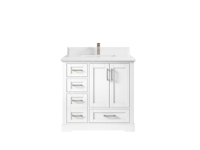 Boston 36" W x 22" D Center Sink Vanity for Modern Bathroom Spaces - Willow Bath and Vanity