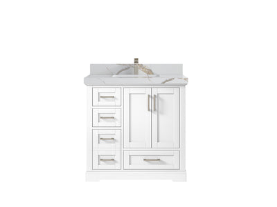 Boston 36" W x 22" D Center Sink Vanity for Modern Bathroom Spaces - Willow Bath and Vanity