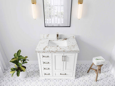 Boston 36" W x 22" D Center Sink Vanity for Modern Bathroom Spaces - Willow Bath and Vanity