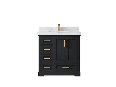 Boston 36" W x 22" D Center Sink Vanity for Modern Bathroom Spaces - Willow Bath and Vanity