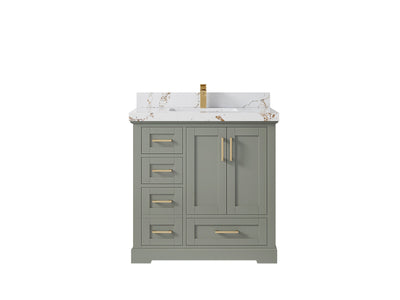 Boston 36" W x 22" D Center Sink Vanity for Modern Bathroom Spaces - Willow Bath and Vanity