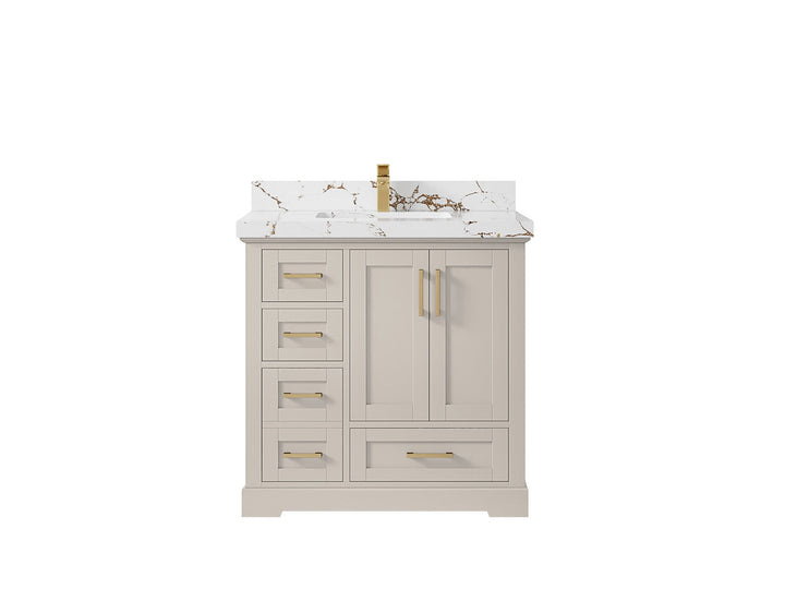 Boston 36" W x 22" D Center Sink Vanity for Modern Bathroom Spaces - photo 36