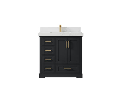 Boston 36" W x 22" D Center Sink Vanity for Modern Bathroom Spaces - Willow Bath and Vanity