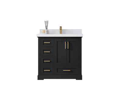 Boston 36" W x 22" D Center Sink Vanity for Modern Bathroom Spaces - Willow Bath and Vanity