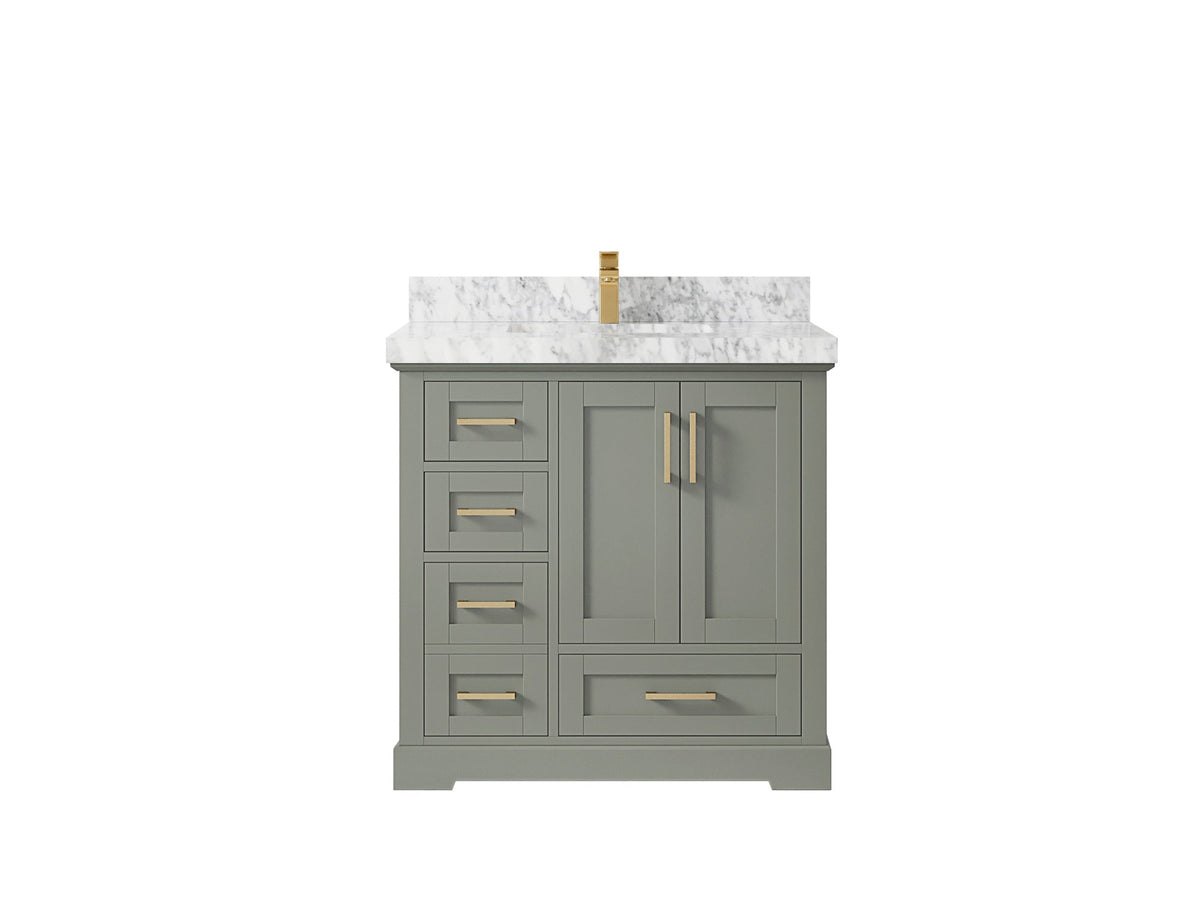 Boston 36" W x 22" D Center Sink Vanity for Modern Bathroom Spaces - Willow Bath and Vanity