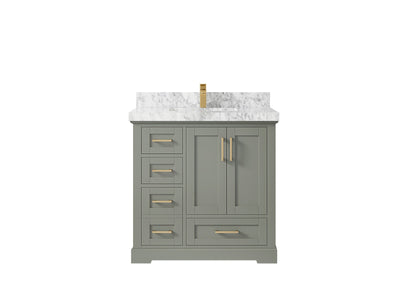 Boston 36" W x 22" D Center Sink Vanity for Modern Bathroom Spaces - Willow Bath and Vanity