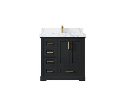 Boston 36" W x 22" D Center Sink Vanity for Modern Bathroom Spaces - Willow Bath and Vanity
