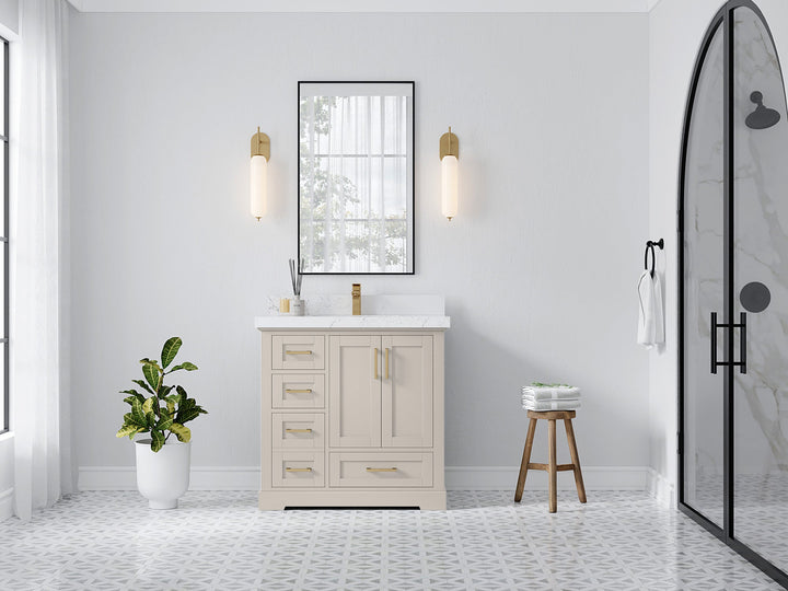 Boston 36" W x 22" D Center Sink Vanity for Modern Bathroom Spaces - photo 4