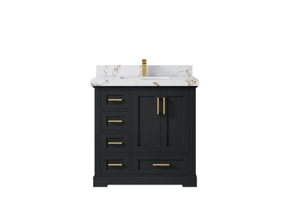 Boston 36" W x 22" D Center Sink Vanity for Modern Bathroom Spaces - Willow Bath and Vanity
