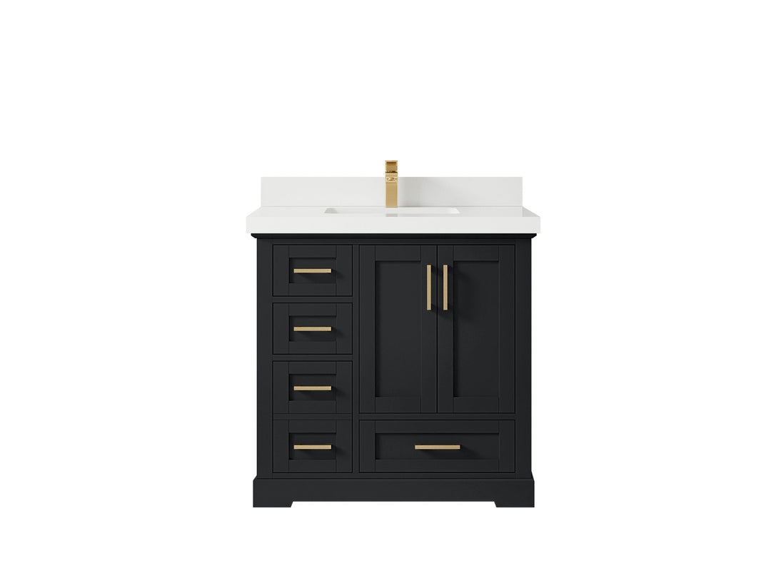 Boston 36" W x 22" D Center Sink Vanity for Modern Bathroom Spaces - Willow Bath and Vanity