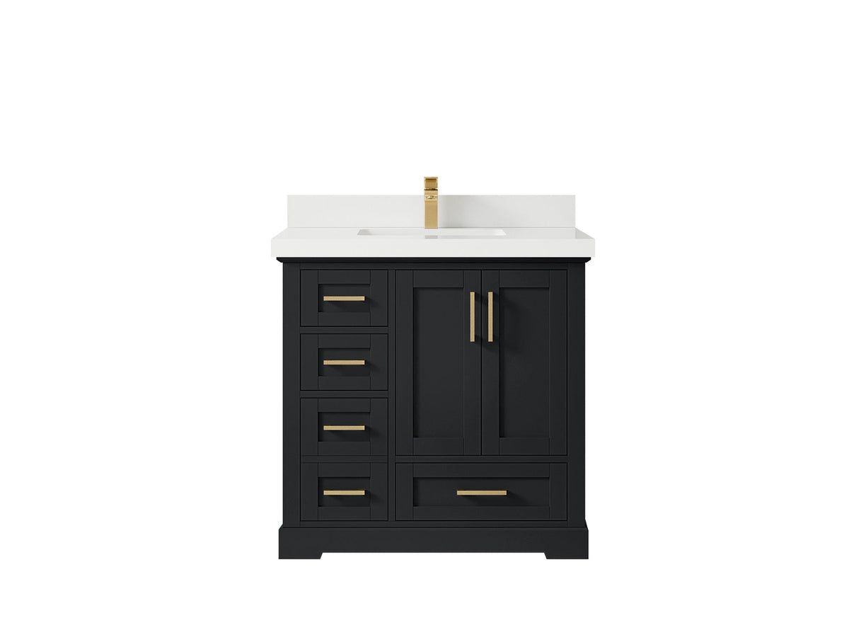 Boston 36" W x 22" D Center Sink Vanity for Modern Bathroom Spaces - Willow Bath and Vanity