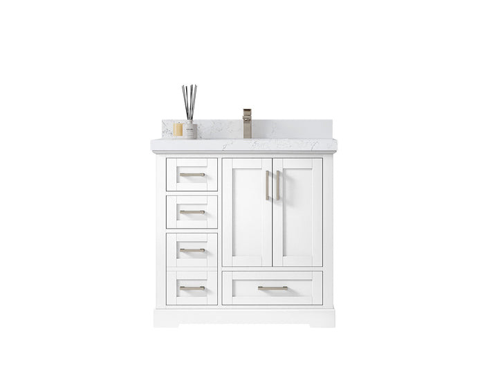 Boston 36" W x 22" D Center Sink Vanity for Modern Bathroom Spaces - photo 1