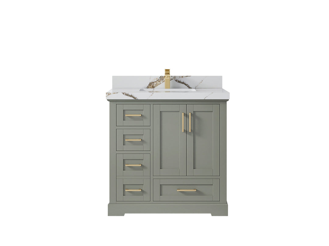 Boston 36" W x 22" D Center Sink Vanity for Modern Bathroom Spaces - Willow Bath and Vanity