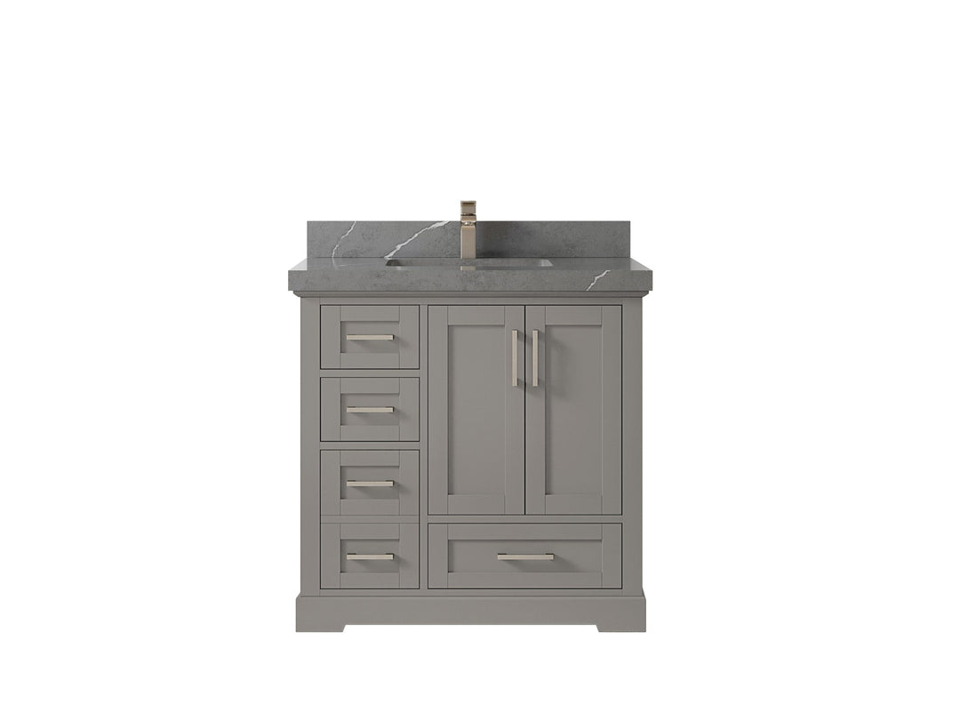 Boston 36" W x 22" D Center Sink Vanity for Modern Bathroom Spaces - Willow Bath and Vanity