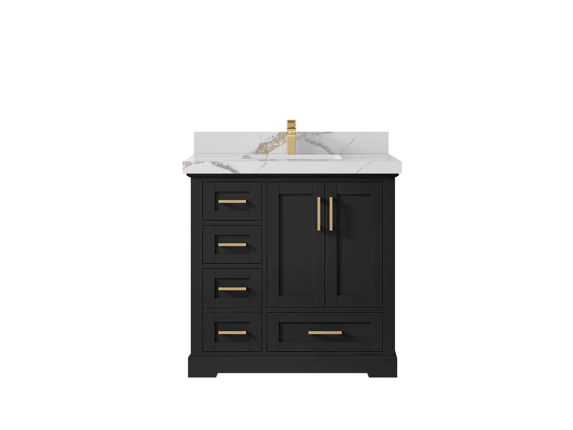 Boston 36" W x 22" D Center Sink Vanity for Modern Bathroom Spaces - Willow Bath and Vanity
