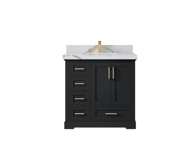 Boston 36" W x 22" D Center Sink Vanity for Modern Bathroom Spaces - Willow Bath and Vanity