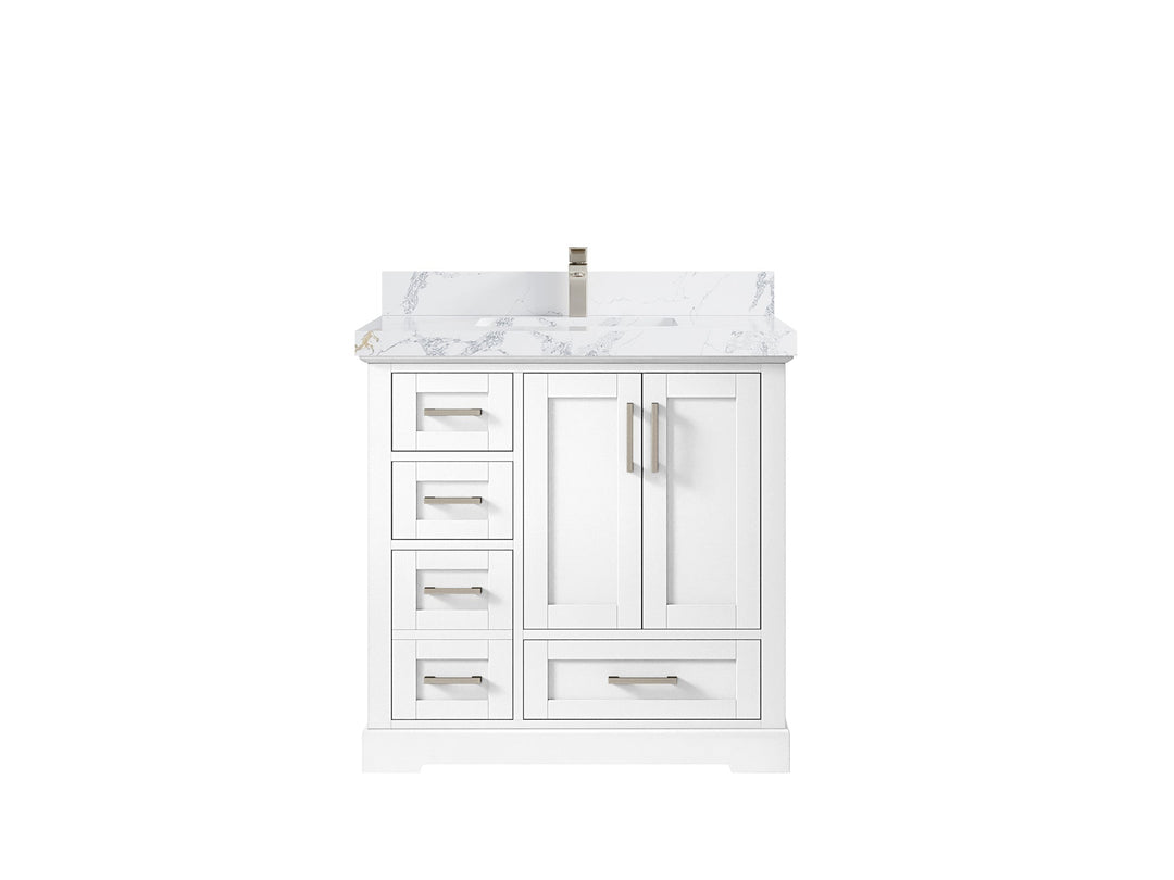 Boston 36" W x 22" D Center Sink Vanity for Modern Bathroom Spaces - Willow Bath and Vanity