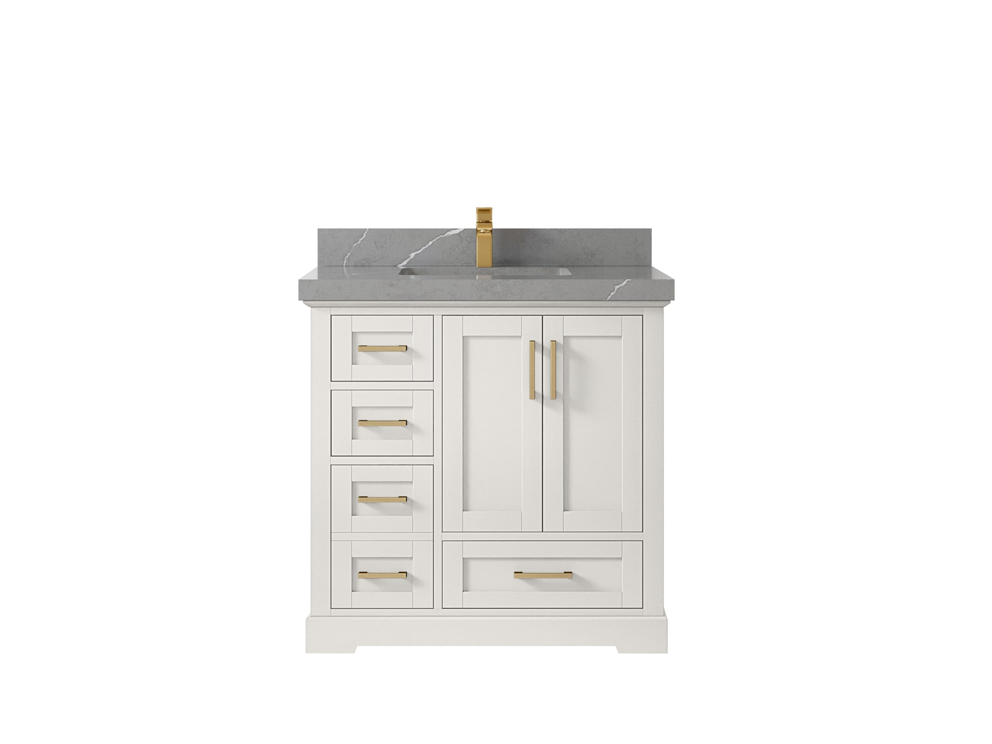 Boston 36" W x 22" D Center Sink Vanity for Modern Bathroom Spaces - Willow Bath and Vanity
