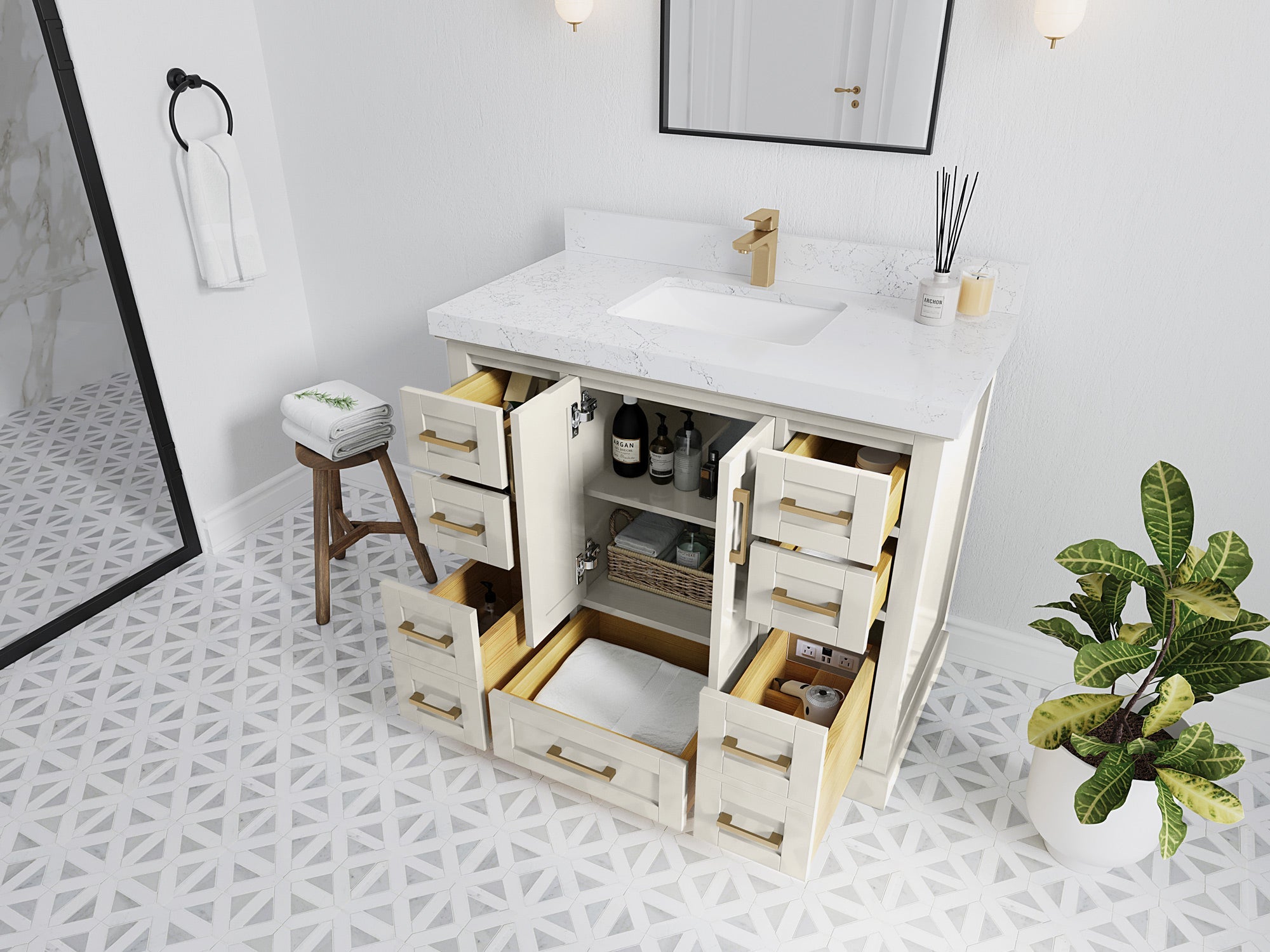 Boston 42 in. W x 22 in. D Single Sink Bathroom Vanity - Willow Bath and Vanity