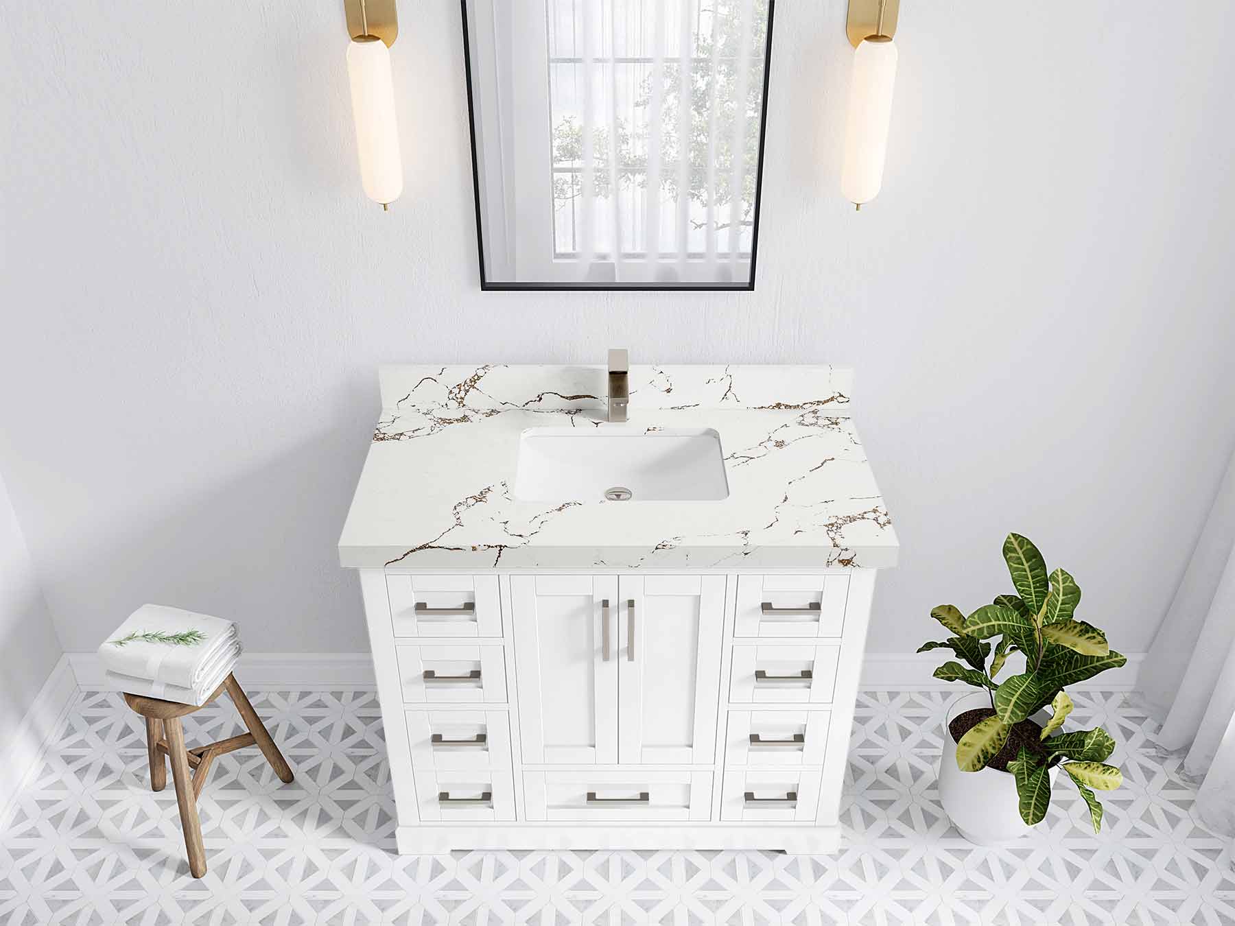 Boston 42 in. W x 22 in. D Single Sink Bathroom Vanity - Willow Bath and Vanity