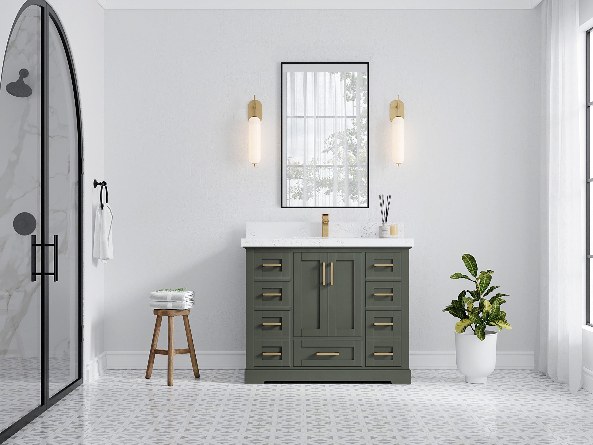 Boston 42 in. W x 22 in. D Single Sink Bathroom Vanity - Willow Bath and Vanity