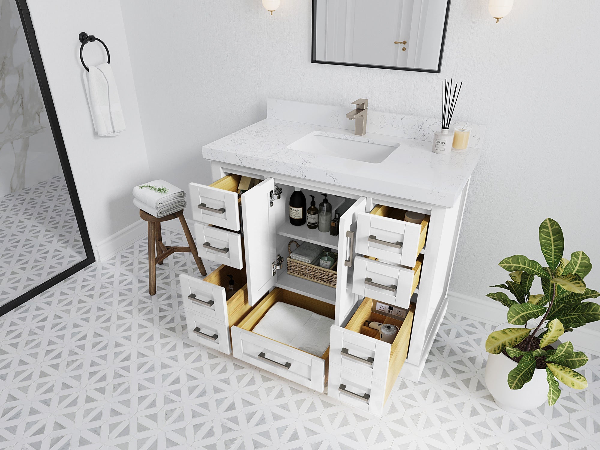 Boston 42 in. W x 22 in. D Single Sink Bathroom Vanity - Willow Bath and Vanity