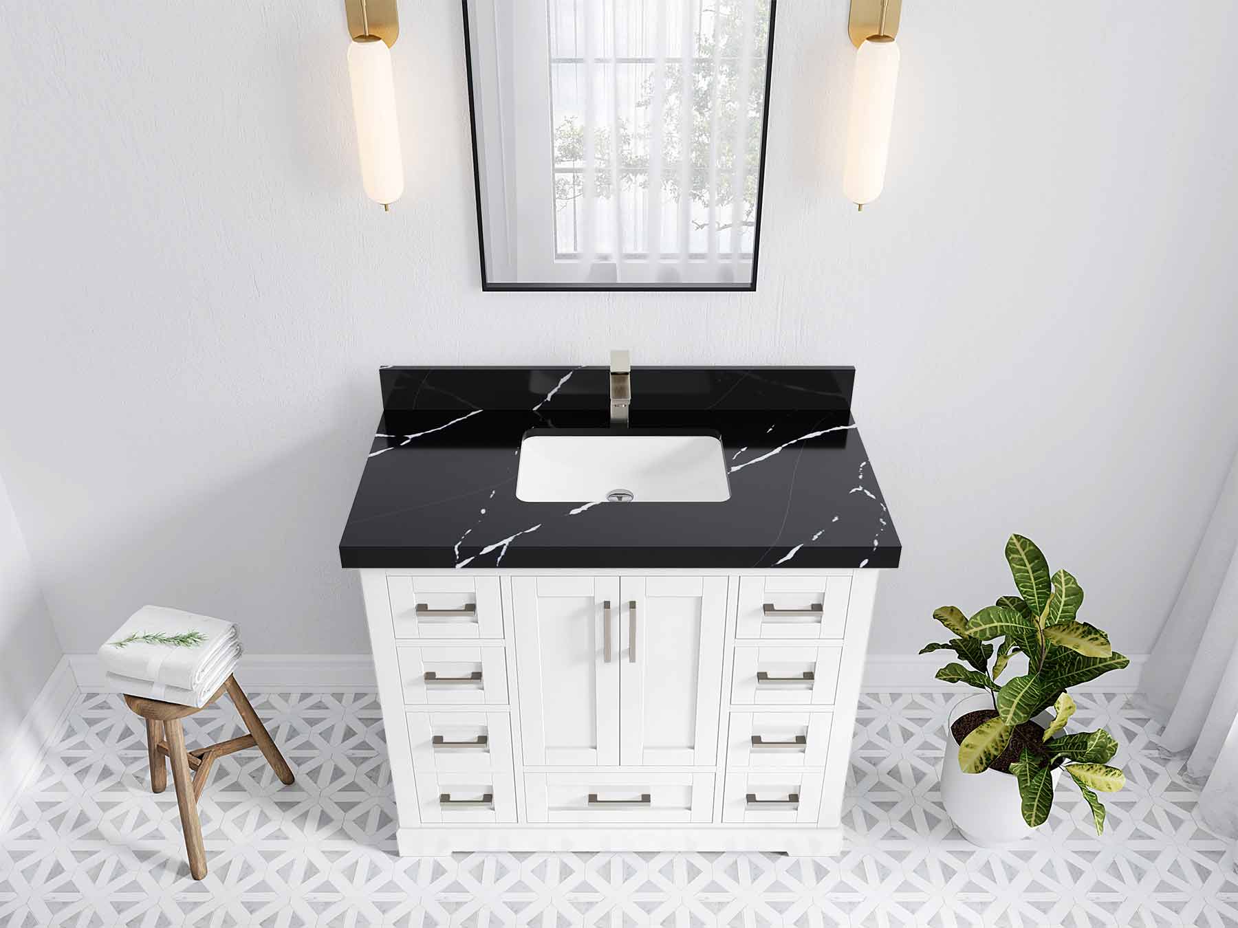 Boston 42 in. W x 22 in. D Single Sink Bathroom Vanity - Willow Bath and Vanity