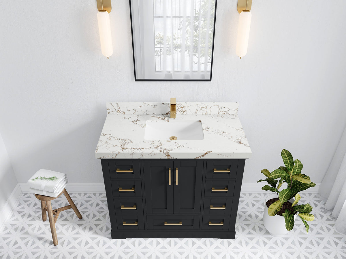 Boston 42 in. W x 22 in. D Single Sink Bathroom Vanity - Willow Bath and Vanity