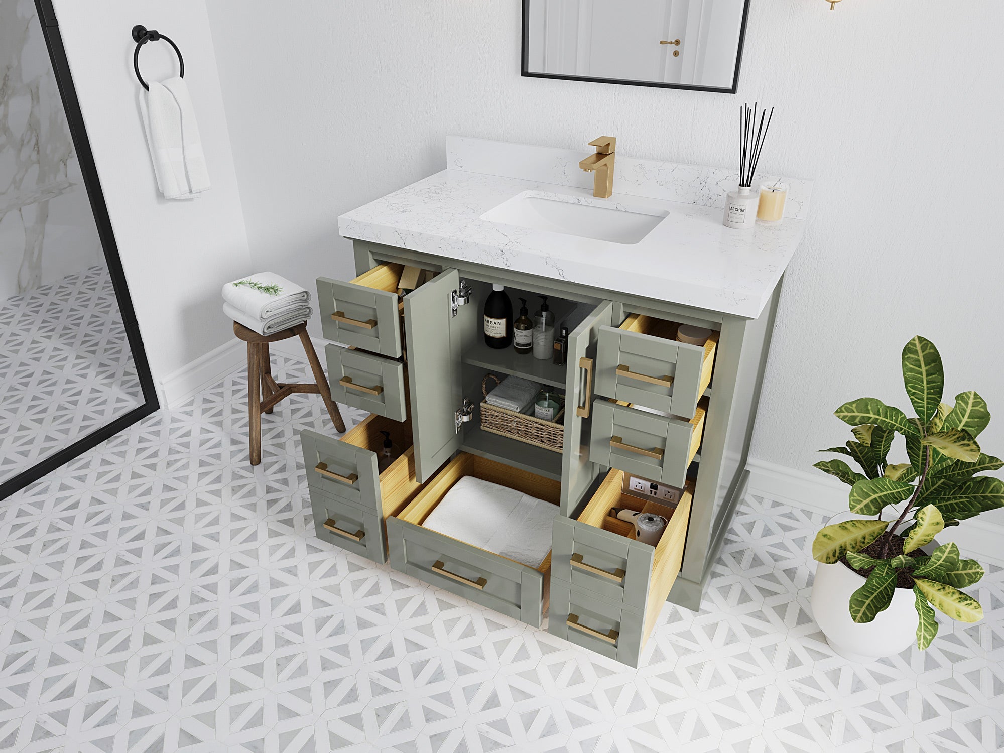 Boston 42 in. W x 22 in. D Single Sink Bathroom Vanity - Willow Bath and Vanity