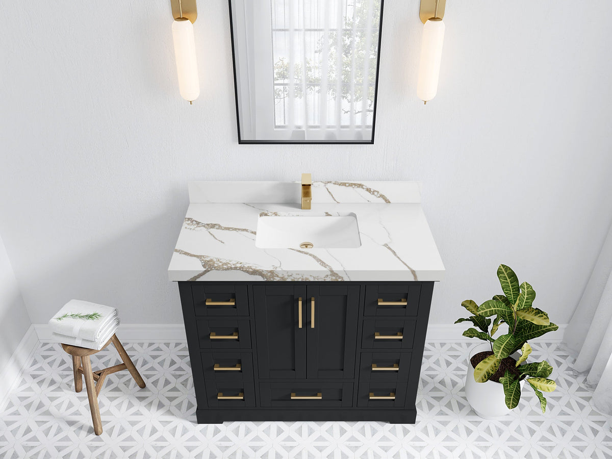 Boston 42 in. W x 22 in. D Single Sink Bathroom Vanity - Willow Bath and Vanity