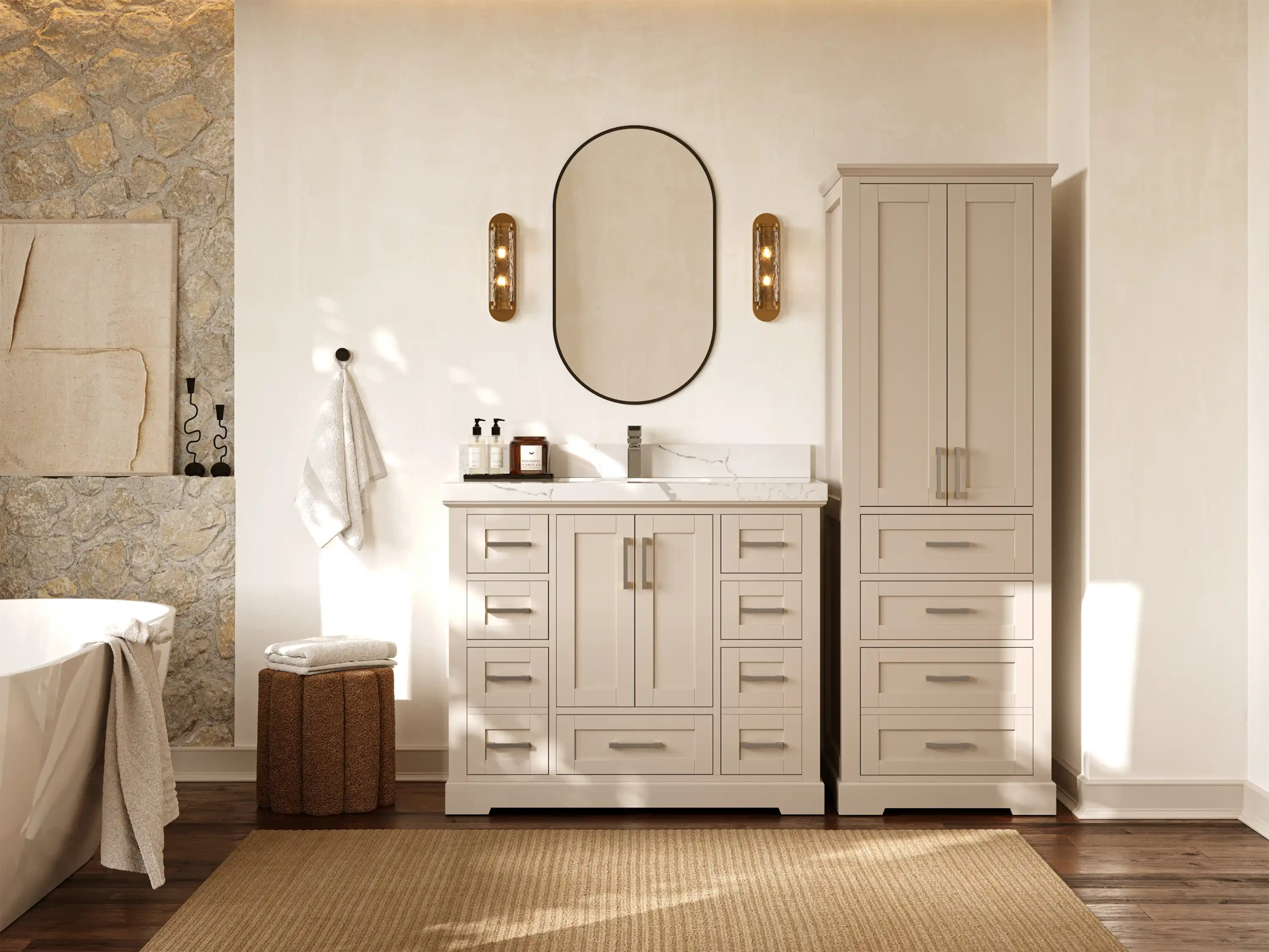 Boston 42 in. W x 22 in. D Single Sink Bathroom Vanity - Willow Bath and Vanity