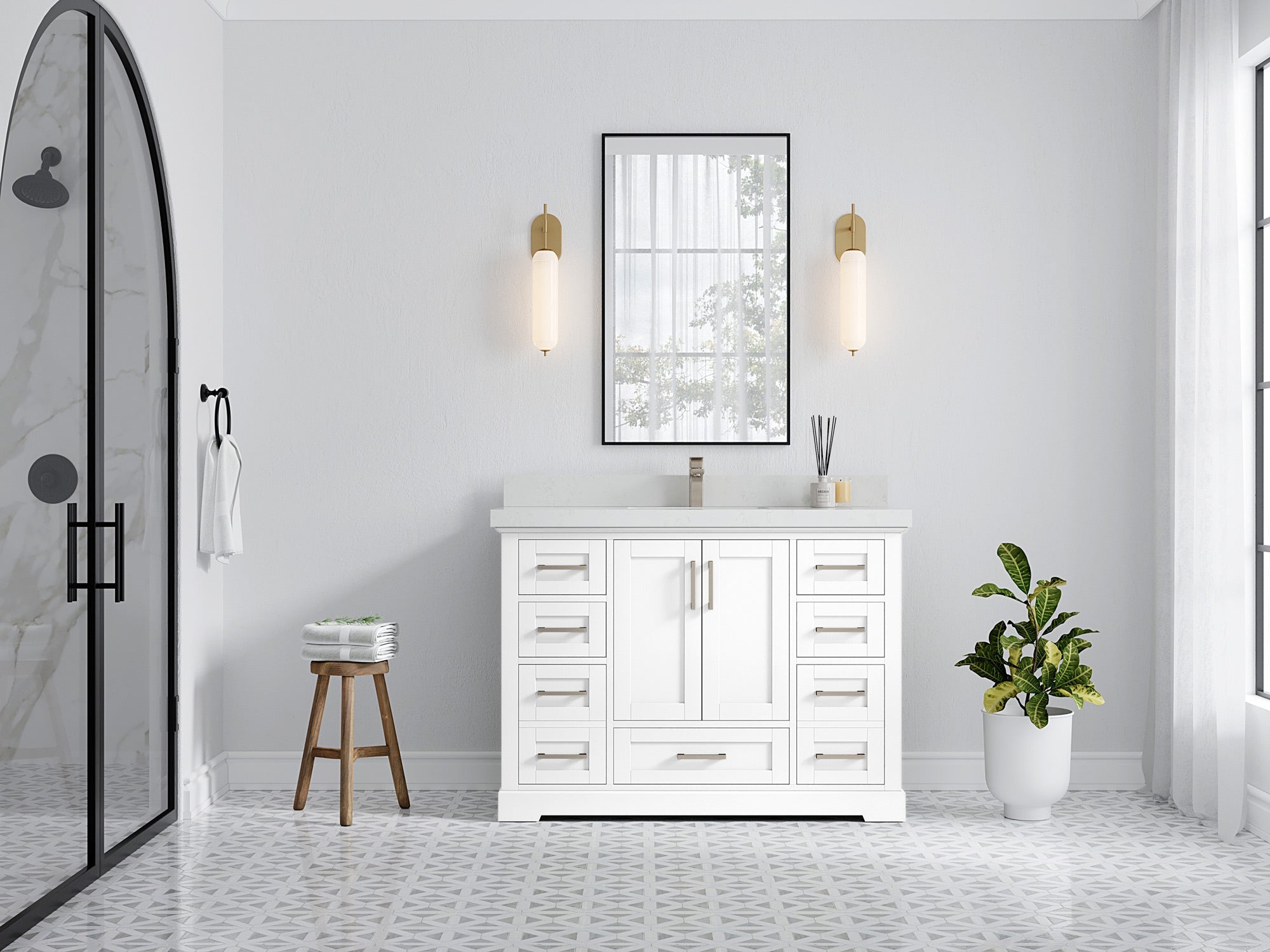 Boston 48 in. W x 22 in. D Single Sink Bathroom Vanity - Willow Bath and Vanity